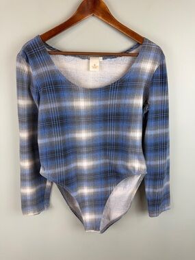90’s Gold Label Victoria’s Secret Plaid Long Sleeve Bodysuit Vintage Grunge L